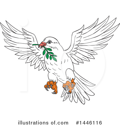 Royalty-Free (RF) Dove Clipart Illustration by patrimonio - Stock Sample #1446116