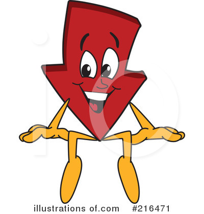 Down Arrow Mascot Clipart #216471 by Mascot Junction