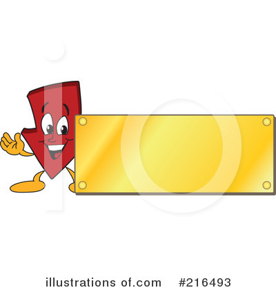 Royalty-Free (RF) Down Arrow Mascot Clipart Illustration by Mascot Junction - Stock Sample #216493
