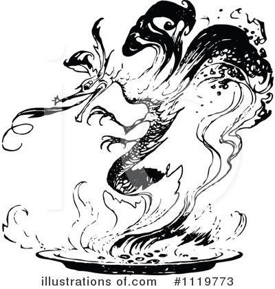 Royalty-Free (RF) Dragon Clipart Illustration by Prawny Vintage - Stock Sample #1119773
