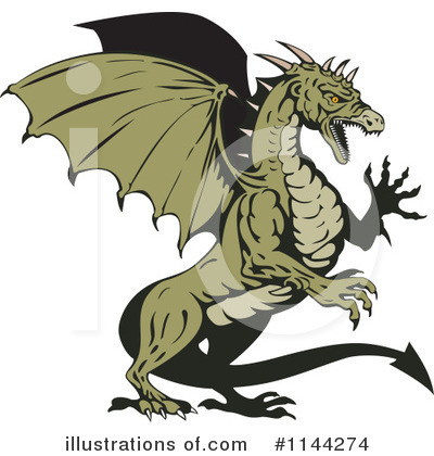 Royalty-Free (RF) Dragon Clipart Illustration by patrimonio - Stock Sample #1144274