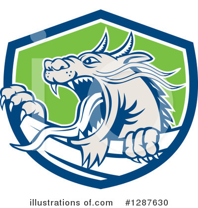 Royalty-Free (RF) Dragon Clipart Illustration by patrimonio - Stock Sample #1287630