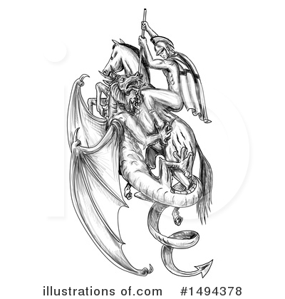 Royalty-Free (RF) Dragon Clipart Illustration by patrimonio - Stock Sample #1494378