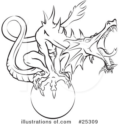 Royalty-Free (RF) Dragon Clipart Illustration by Leo Blanchette - Stock Sample #25309