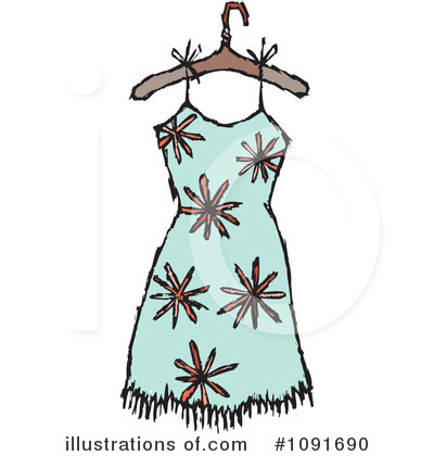 Dress Clipart #1091690 by Steve Klinkel
