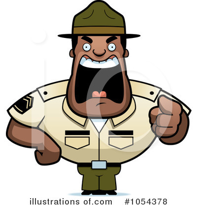 Royalty-Free (RF) Drill Sargent Clipart Illustration by Cory Thoman - Stock Sample #1054378