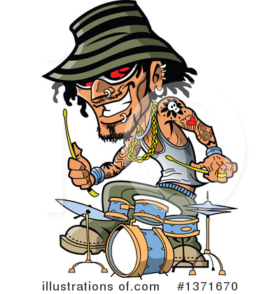 Royalty-Free (RF) Drummer Clipart Illustration by Clip Art Mascots - Stock Sample #1371670
