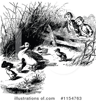Royalty-Free (RF) Duck Clipart Illustration by Prawny Vintage - Stock Sample #1154763
