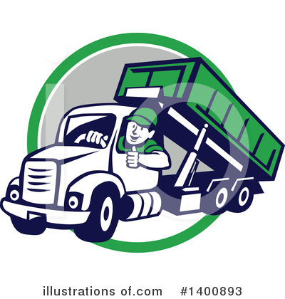 Royalty-Free (RF) Dump Truck Clipart Illustration by patrimonio - Stock Sample #1400893