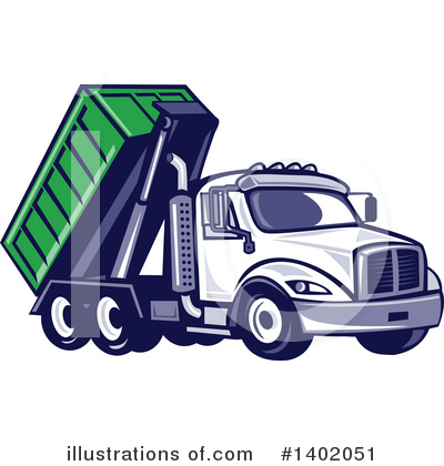 Royalty-Free (RF) Dump Truck Clipart Illustration by patrimonio - Stock Sample #1402051