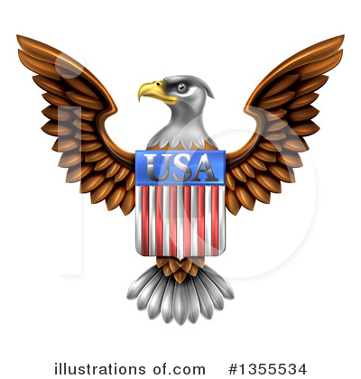 American Eagle Clipart #1355534 by AtStockIllustration