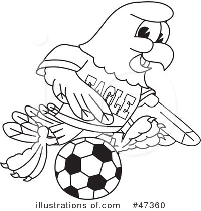 Royalty-Free (RF) Eagle Mascot Clipart Illustration by Mascot Junction - Stock Sample #47360