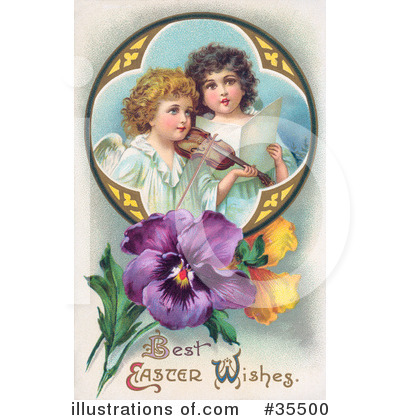 Royalty-Free (RF) Easter Angel Clipart Illustration by OldPixels - Stock Sample #35500