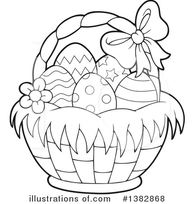 Royalty-Free (RF) Easter Basket Clipart Illustration by visekart - Stock Sample #1382868