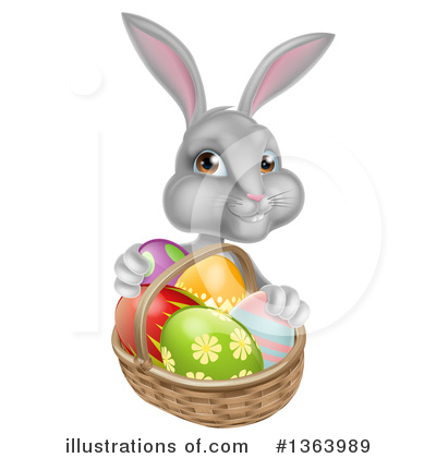 Royalty-Free (RF) Easter Bunny Clipart Illustration by AtStockIllustration - Stock Sample #1363989