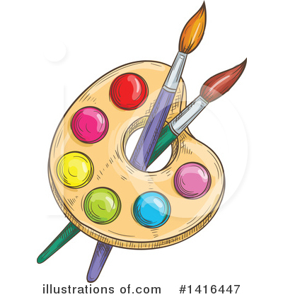 Paint Palette Clipart #1416447 by Vector Tradition SM