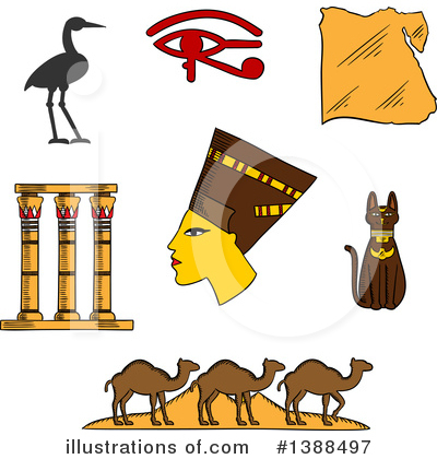 Royalty-Free (RF) Egyptian Clipart Illustration by Vector Tradition SM - Stock Sample #1388497