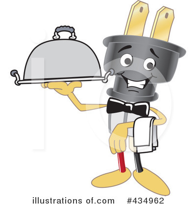 Electric Plug Character Clipart #434962 by Mascot Junction