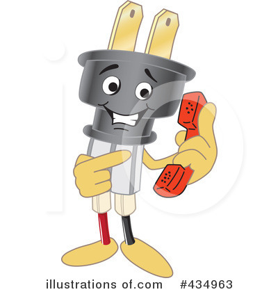 Royalty-Free (RF) Electric Plug Character Clipart Illustration by Mascot Junction - Stock Sample #434963