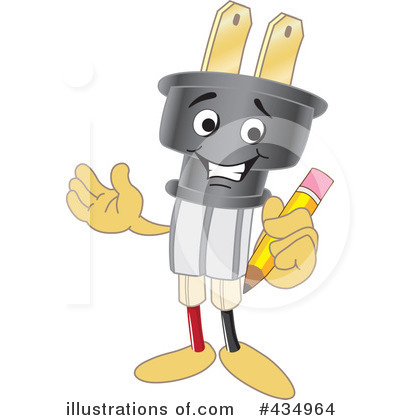 Royalty-Free (RF) Electric Plug Character Clipart Illustration by Mascot Junction - Stock Sample #434964