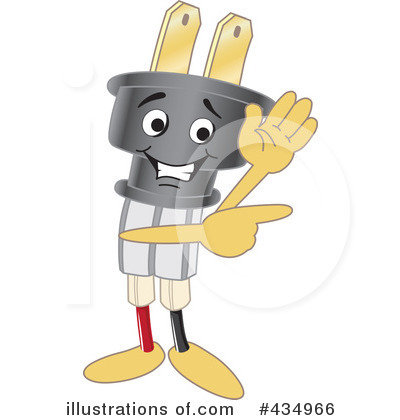 Royalty-Free (RF) Electric Plug Character Clipart Illustration by Mascot Junction - Stock Sample #434966