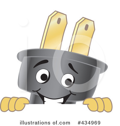 Electric Plug Mascot Clipart #434969 by Mascot Junction