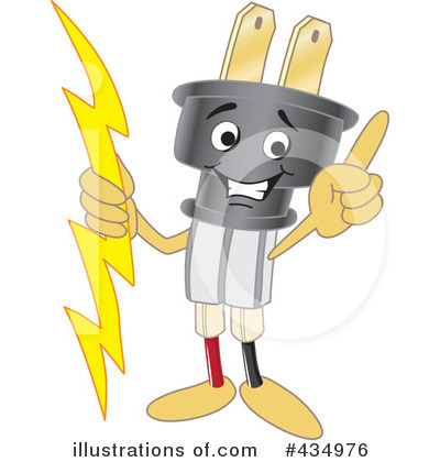 Electric Plug Mascot Clipart #434976 by Mascot Junction