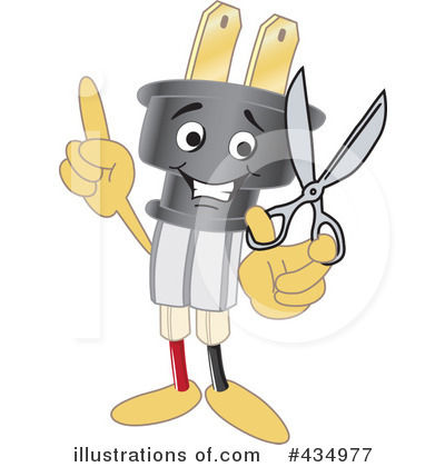 Royalty-Free (RF) Electric Plug Character Clipart Illustration by Mascot Junction - Stock Sample #434977