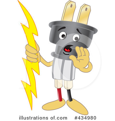 Electric Plug Character Clipart #434980 by Mascot Junction