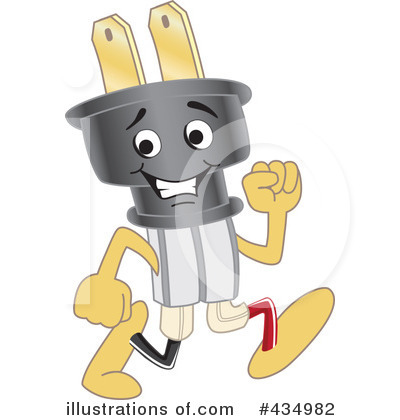 Electric Plug Mascot Clipart #434982 by Mascot Junction