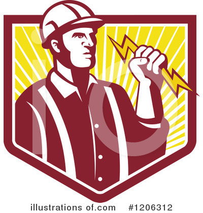 Royalty-Free (RF) Electrician Clipart Illustration by patrimonio - Stock Sample #1206312