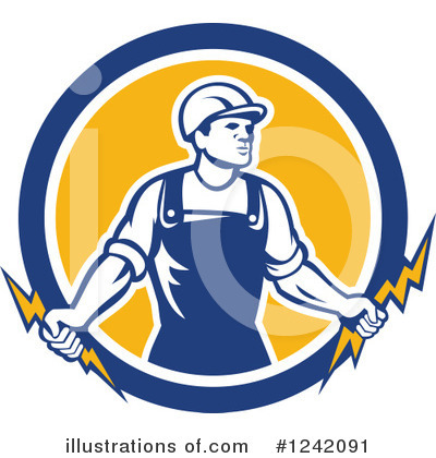 Royalty-Free (RF) Electrician Clipart Illustration by patrimonio - Stock Sample #1242091
