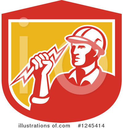 Royalty-Free (RF) Electrician Clipart Illustration by patrimonio - Stock Sample #1245414