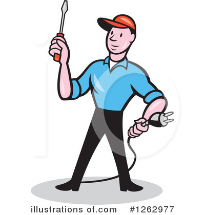 Royalty-Free (RF) Electrician Clipart Illustration by patrimonio - Stock Sample #1262977