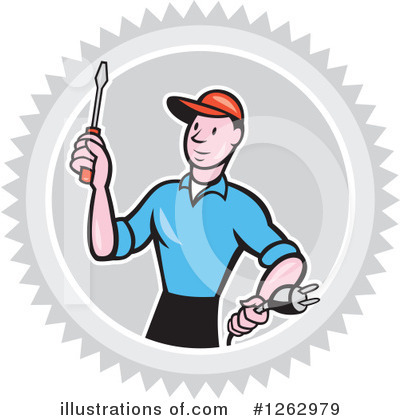 Royalty-Free (RF) Electrician Clipart Illustration by patrimonio - Stock Sample #1262979