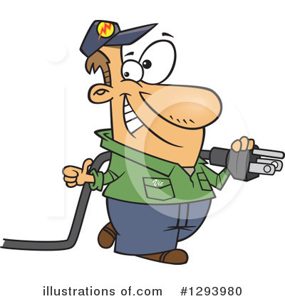 Royalty-Free (RF) Electrician Clipart Illustration by toonaday - Stock Sample #1293980