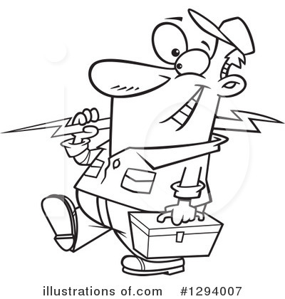 Royalty-Free (RF) Electrician Clipart Illustration by toonaday - Stock Sample #1294007