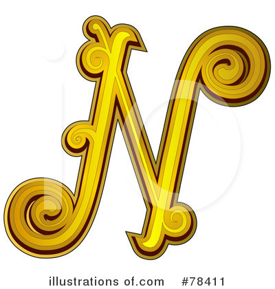 Royalty-Free (RF) Elegant Gold Letters Clipart Illustration by BNP Design Studio - Stock Sample #78411