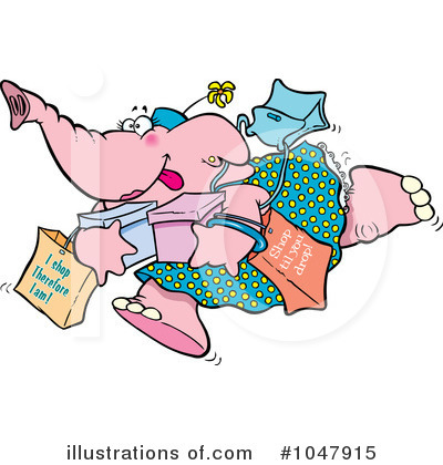 Royalty-Free (RF) Elephant Clipart Illustration by toonaday - Stock Sample #1047915
