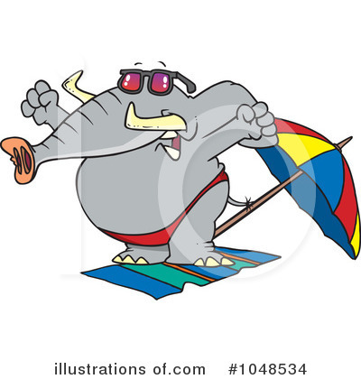 Beach Umbrella Clipart #1048534 by toonaday