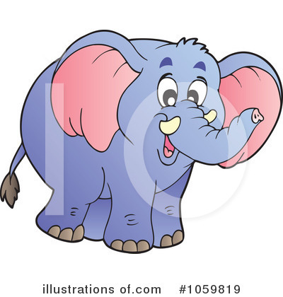 Royalty-Free (RF) Elephant Clipart Illustration by visekart - Stock Sample #1059819