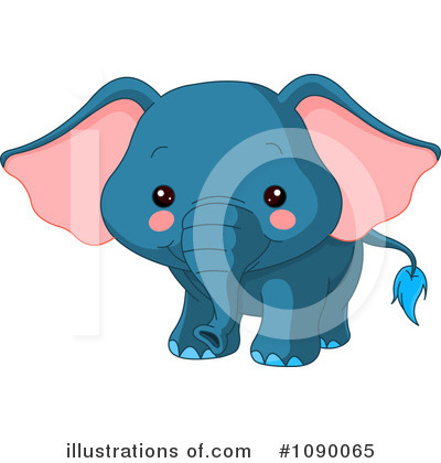 Royalty-Free (RF) Elephant Clipart Illustration by Pushkin - Stock Sample #1090065