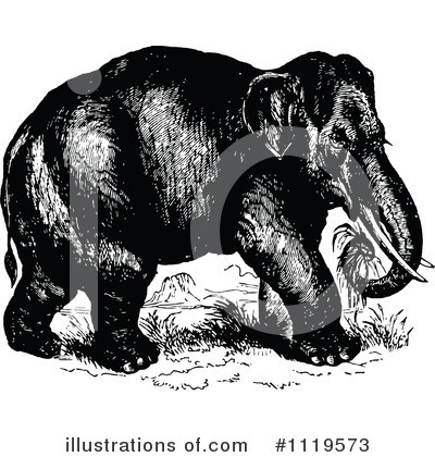 Royalty-Free (RF) Elephant Clipart Illustration by Prawny Vintage - Stock Sample #1119573