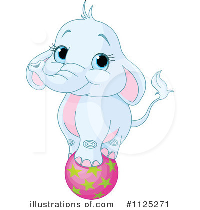 Royalty-Free (RF) Elephant Clipart Illustration by Pushkin - Stock Sample #1125271
