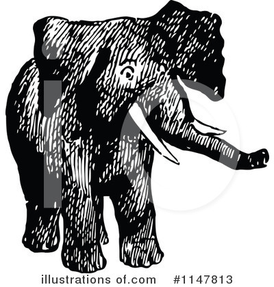 Royalty-Free (RF) Elephant Clipart Illustration by Prawny Vintage - Stock Sample #1147813