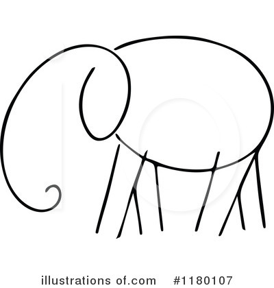 Royalty-Free (RF) Elephant Clipart Illustration by Prawny Vintage - Stock Sample #1180107