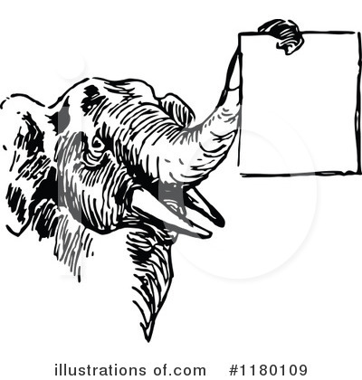 Royalty-Free (RF) Elephant Clipart Illustration by Prawny Vintage - Stock Sample #1180109