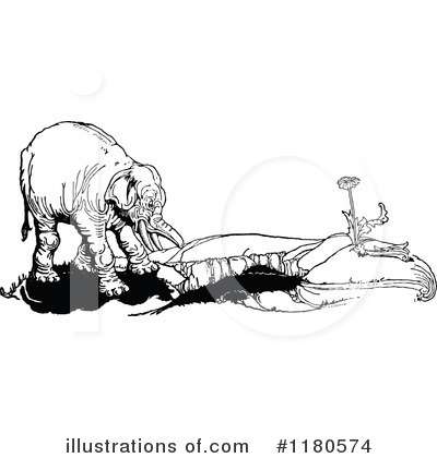 Royalty-Free (RF) Elephant Clipart Illustration by Prawny Vintage - Stock Sample #1180574