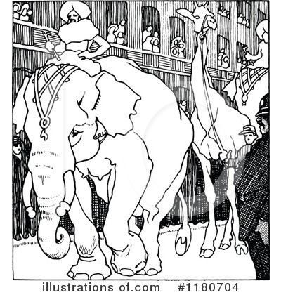 Royalty-Free (RF) Elephant Clipart Illustration by Prawny Vintage - Stock Sample #1180704