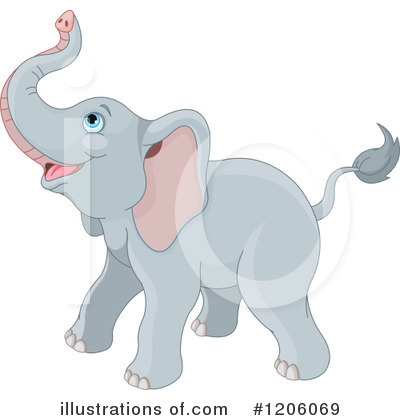 Royalty-Free (RF) Elephant Clipart Illustration by Pushkin - Stock Sample #1206069